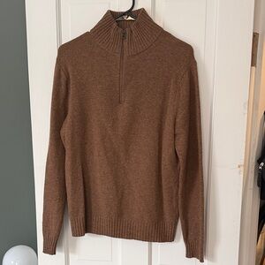 J. Crew Men's Brown Quarter Zip-Up Sweater